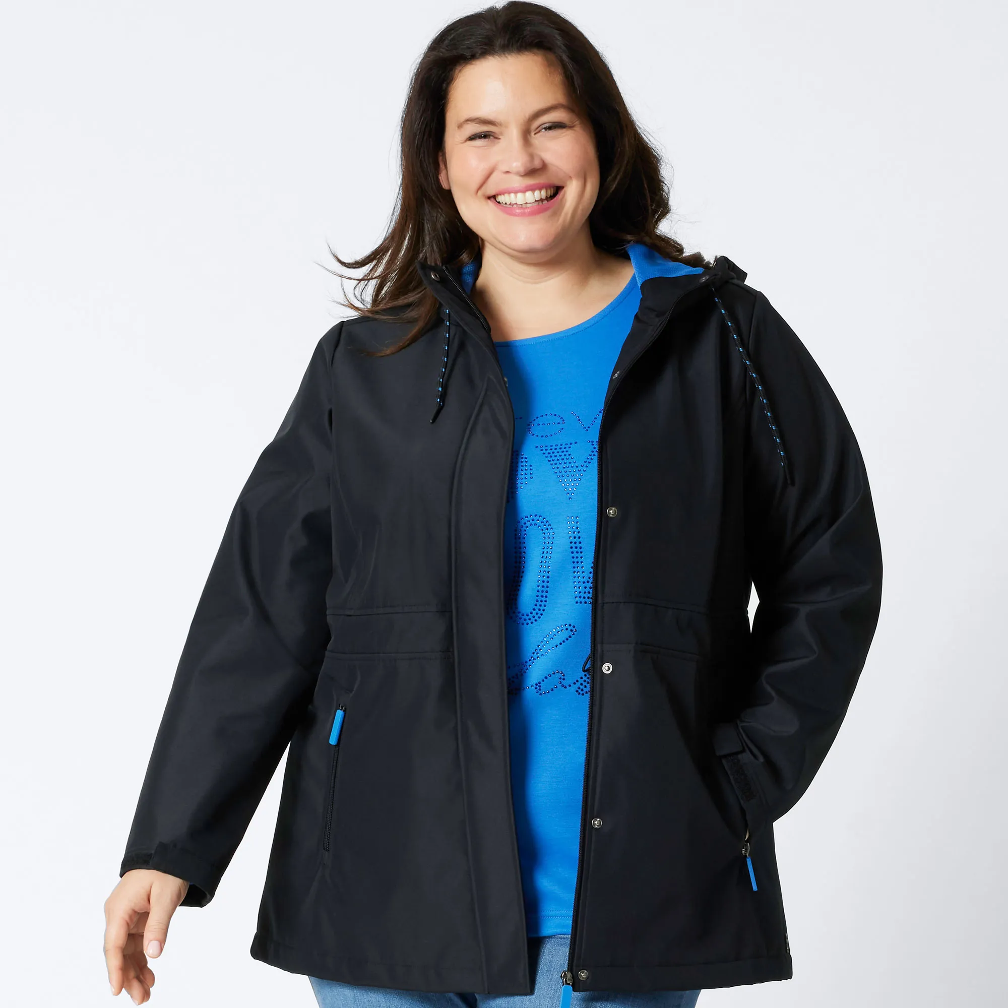 Damen-Jacke mit Kapuze, große Größen