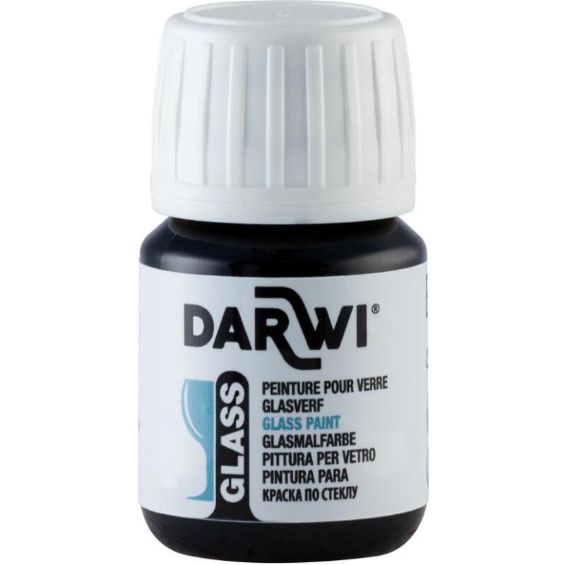 DARWI Flacon de 30 ml de Peinture sur Verre - Noir