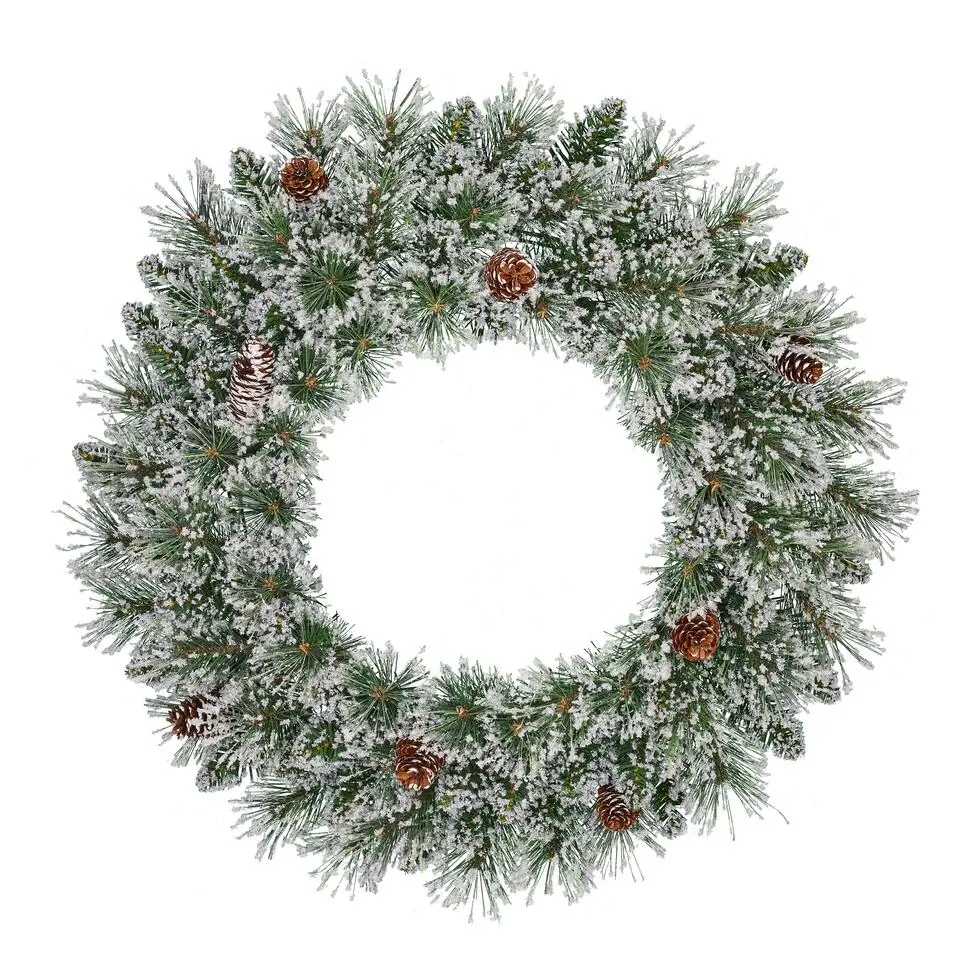 Black Box Trees Vandans Kerstkrans - Ø60 cm - Groen Frosted