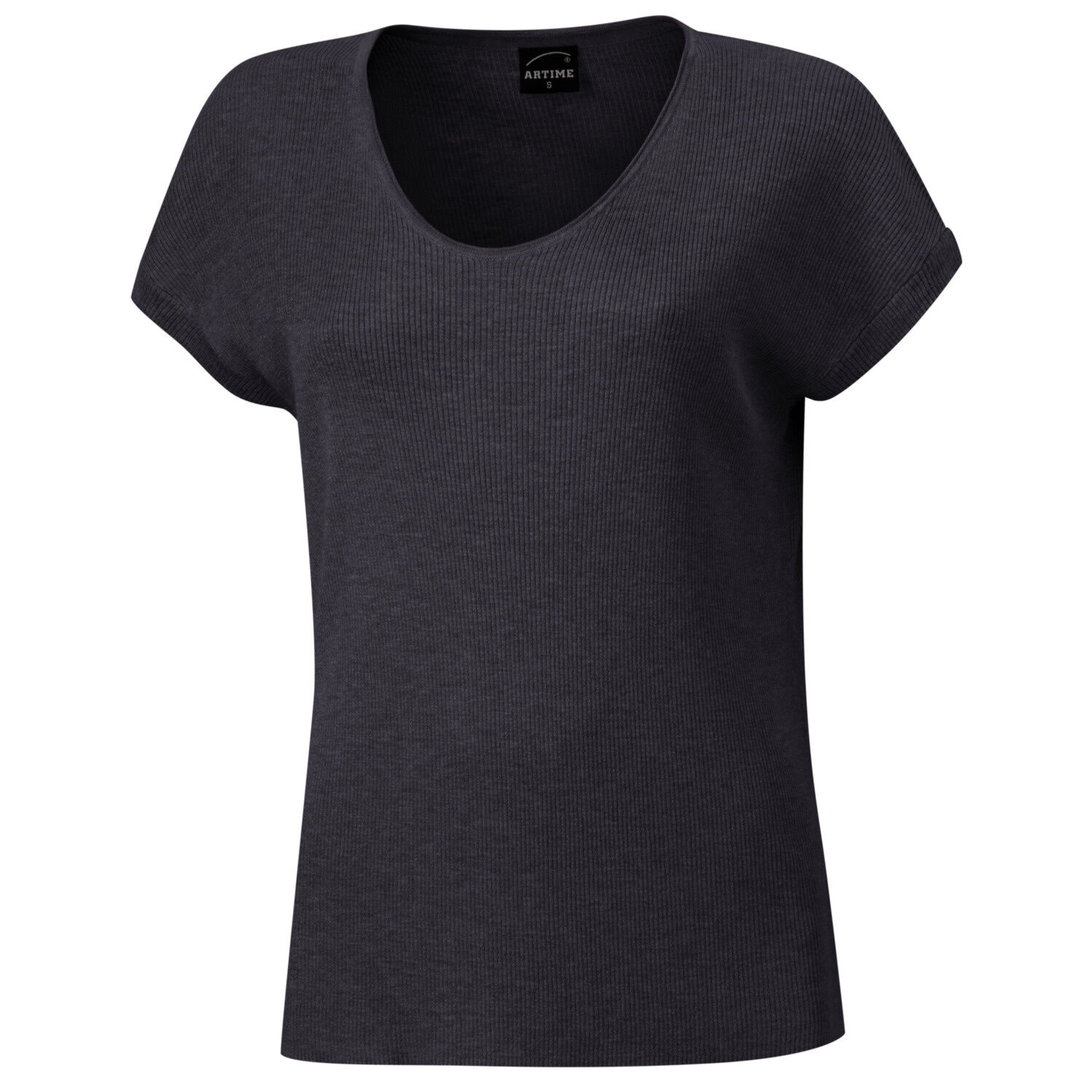 Damen Feinstrick T-Shirt mit Lurexgarn