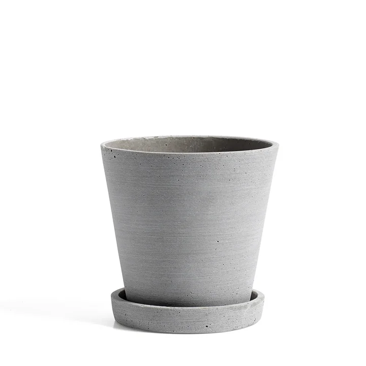 HAY - Blumentopf mit Untersetzer M, grau
