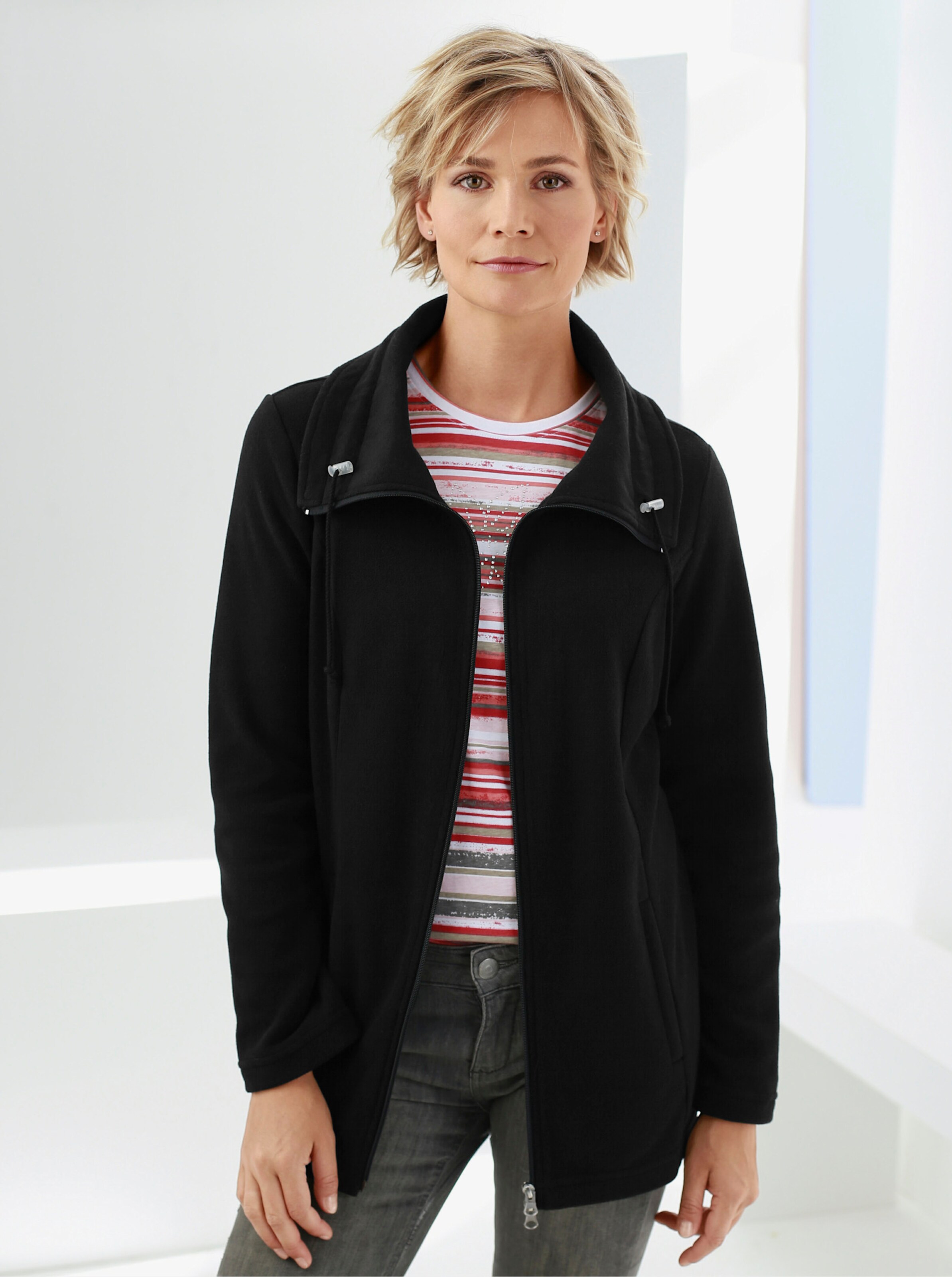 Fleecejacke mit 2-Wege-Reißverschluss