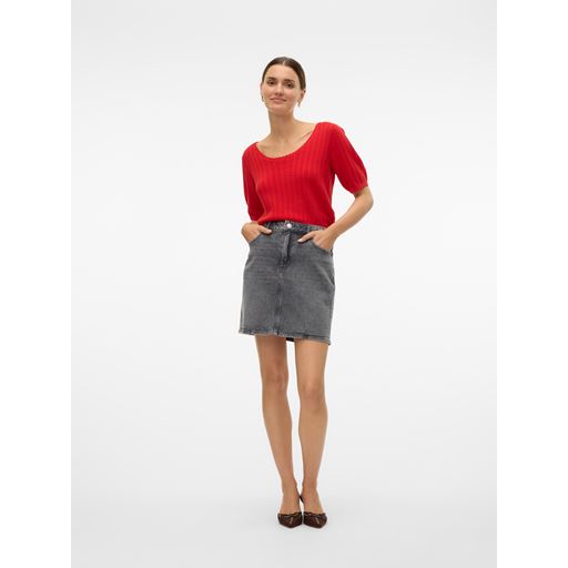 Vero Moda Tess Short Nederdel, Medium Grey Denim, S