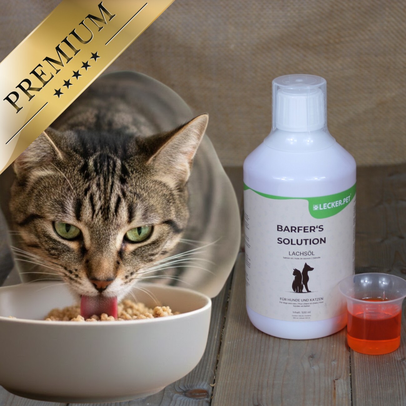 Lyra Pet Lecker.Pet Barfer's Solution 100 % Lachsöl für Hunde & Katzen 500 ml