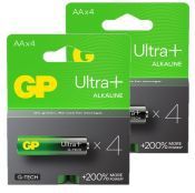 GP Ultra+ G-Tech AA / MN1500 / LR06 Alkaline Batterij 8 stuks