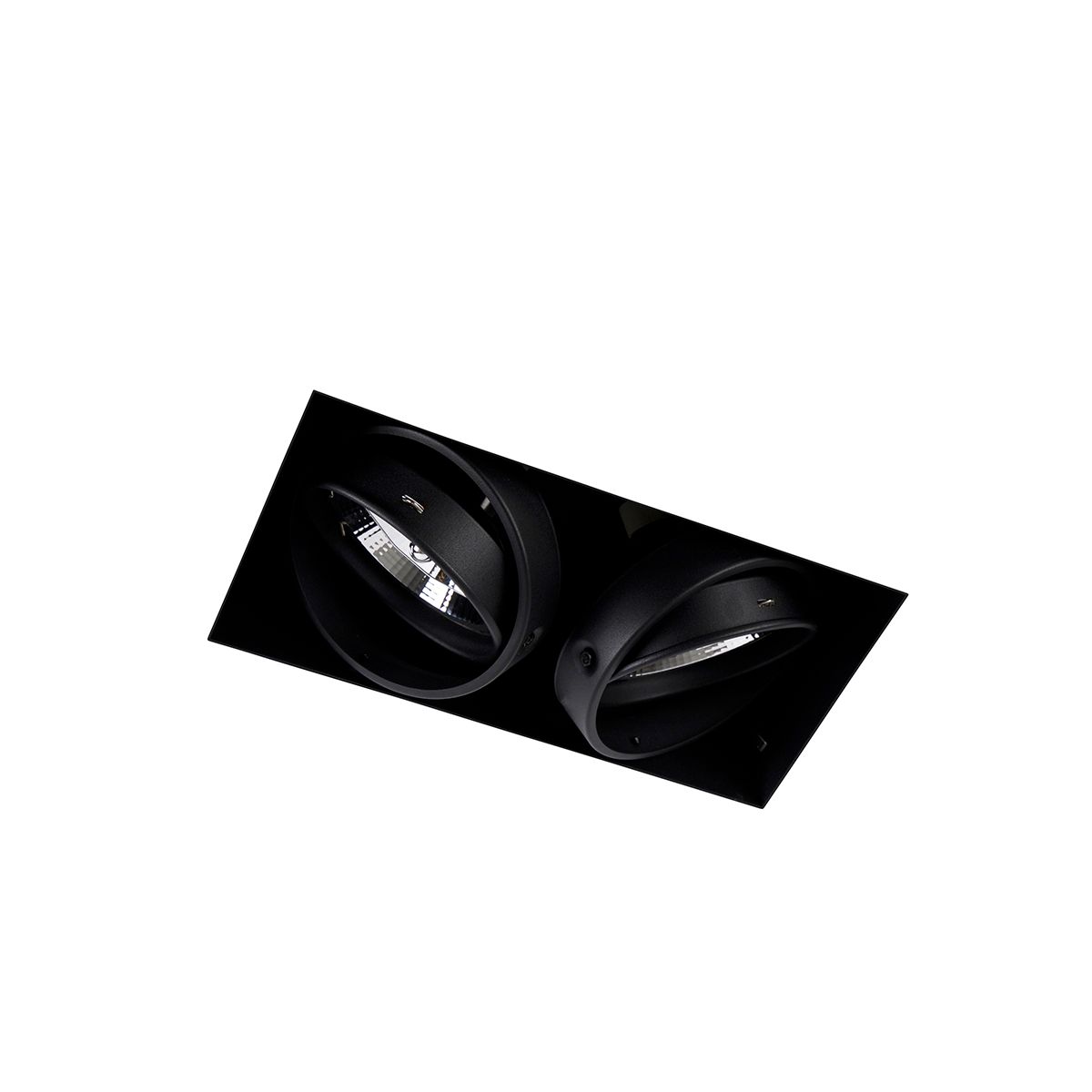 Set van 3 inbouwspots zwart GU10 AR111 trimless 2-lichts - Oneon