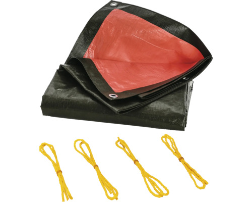 Geweven zeildoek, universeel zeildoek, 140 g/m², oranjegroen, 2 x 3 m
