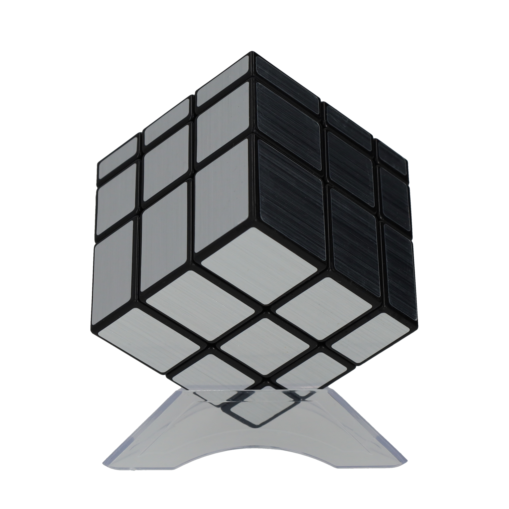 Spiegel Zauberwürfel Gehirn Training Magic Cube Spiel - Silber / Schwarz