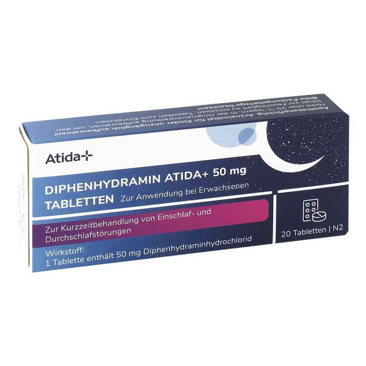 Diphenhydramin Atida+ 50 mg Schlaftabletten, 20 St