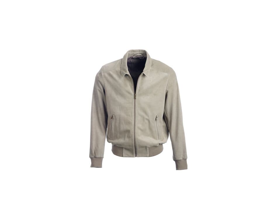 Blouson cuir homme Kaki Clair - EDRIK