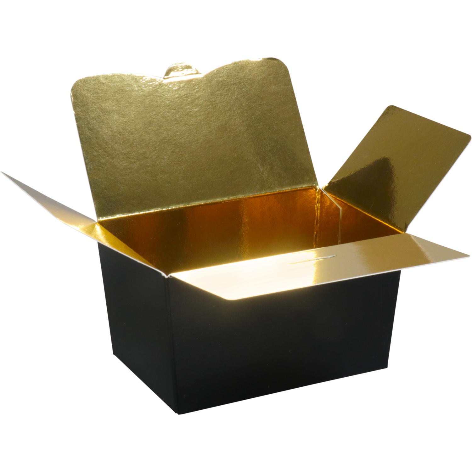 Ballotin, karton + PP, 150gr, 89x60x55mm, zwart/goud