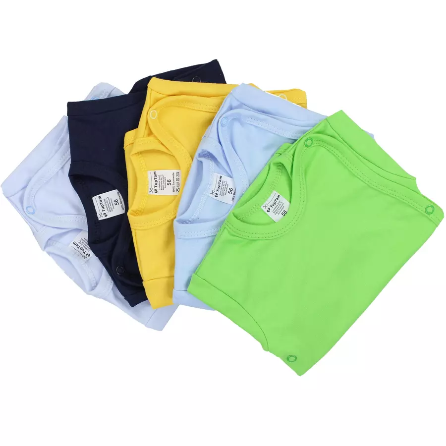 TupTam Baby Langarm Wickelbody im 5er Set blaugelb