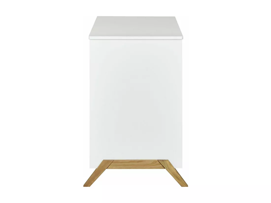 Commode à langer 3 tiroirs panneaux de fibres blanc et bois AZU