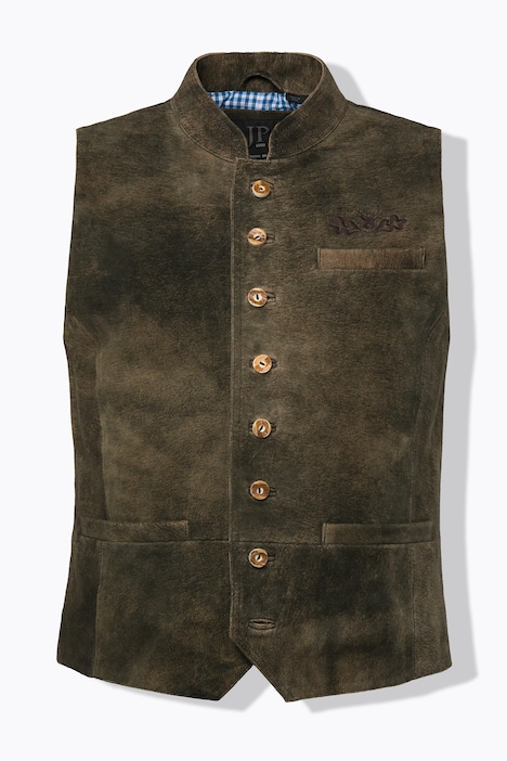 Weste, Ziegen Veloursleder, Tracht, Stehkragen