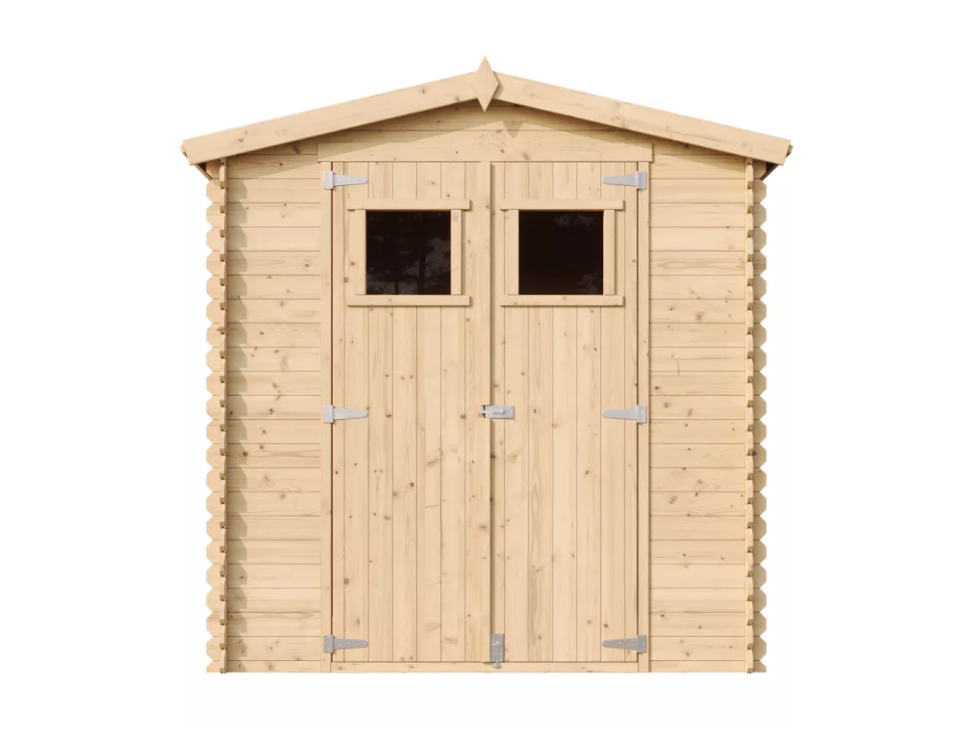 Abri de jardin en bois AVEC SOL TRAITÉ - I216xL206xH218 cm/ 3.53 m2 - TIMBELA M343+M343G