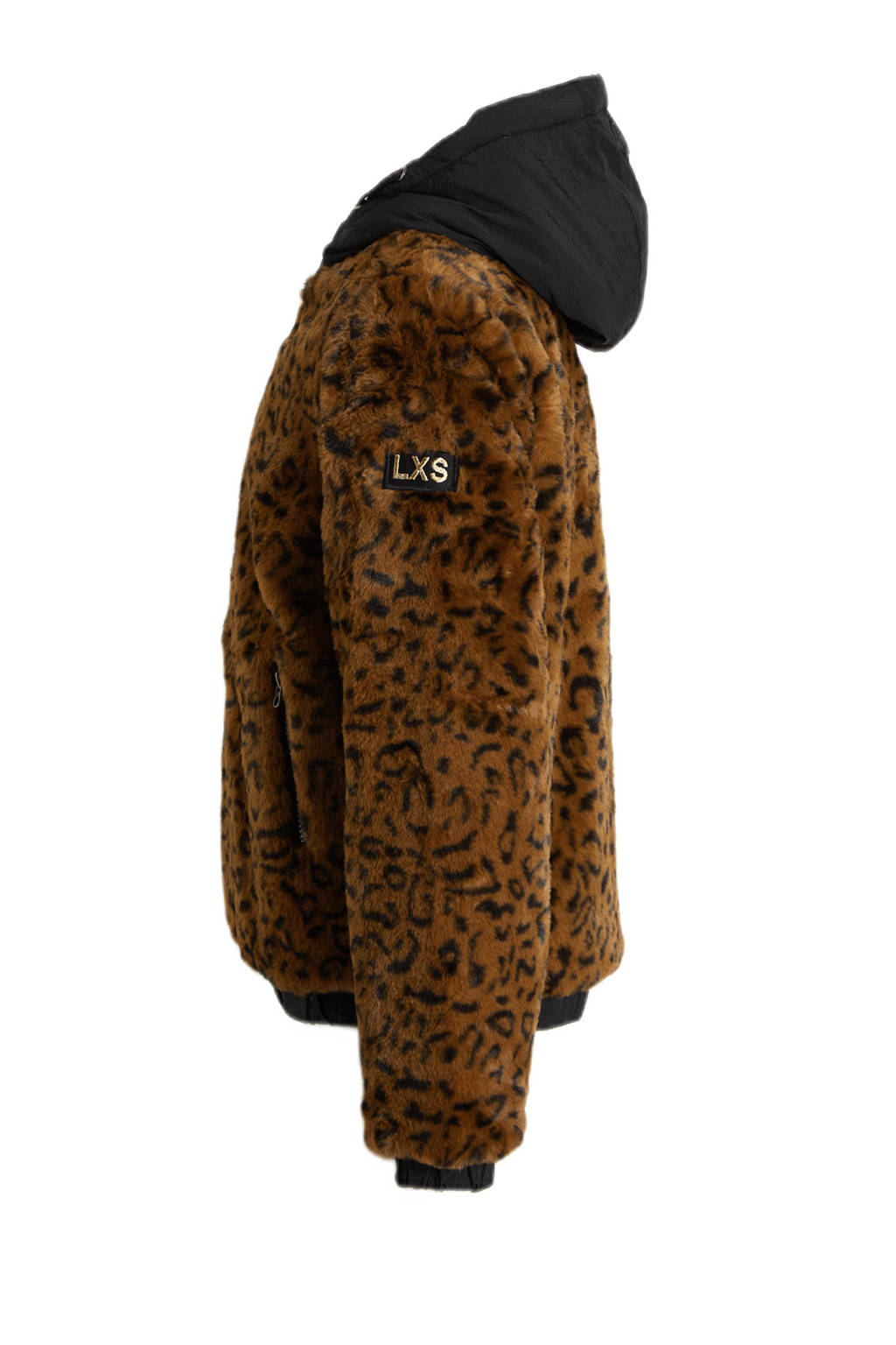 LOOXS reversible imitatiebont winterjas met panterprint bruin/zwart