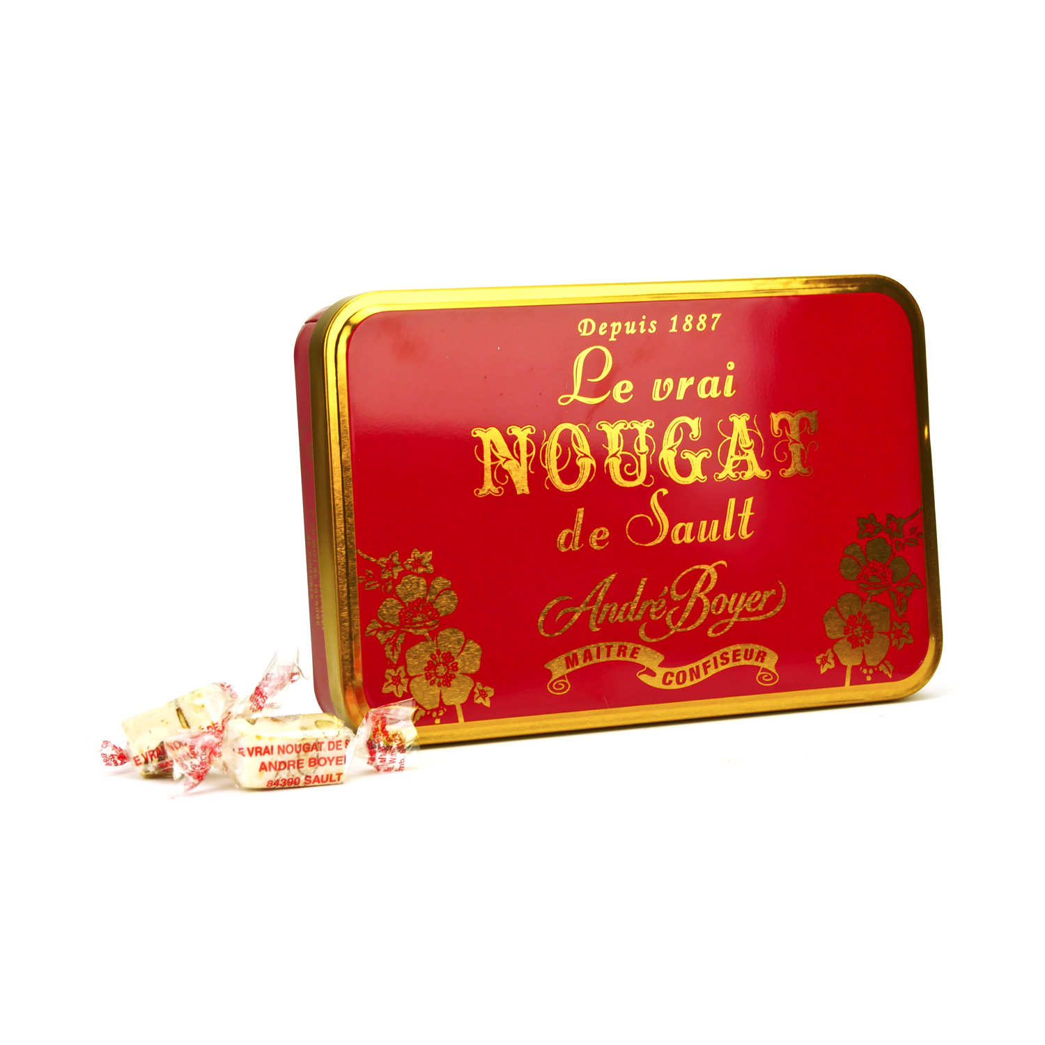 Nougat blanc de Sault en dominos - boîte métal