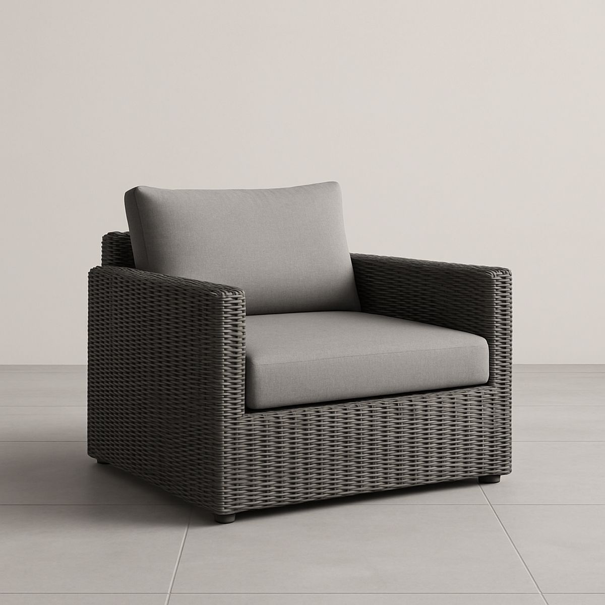 Outdoor Sessel Aluminium Polyethylen Dunkelgrau 85cm x 85cm x 75cm