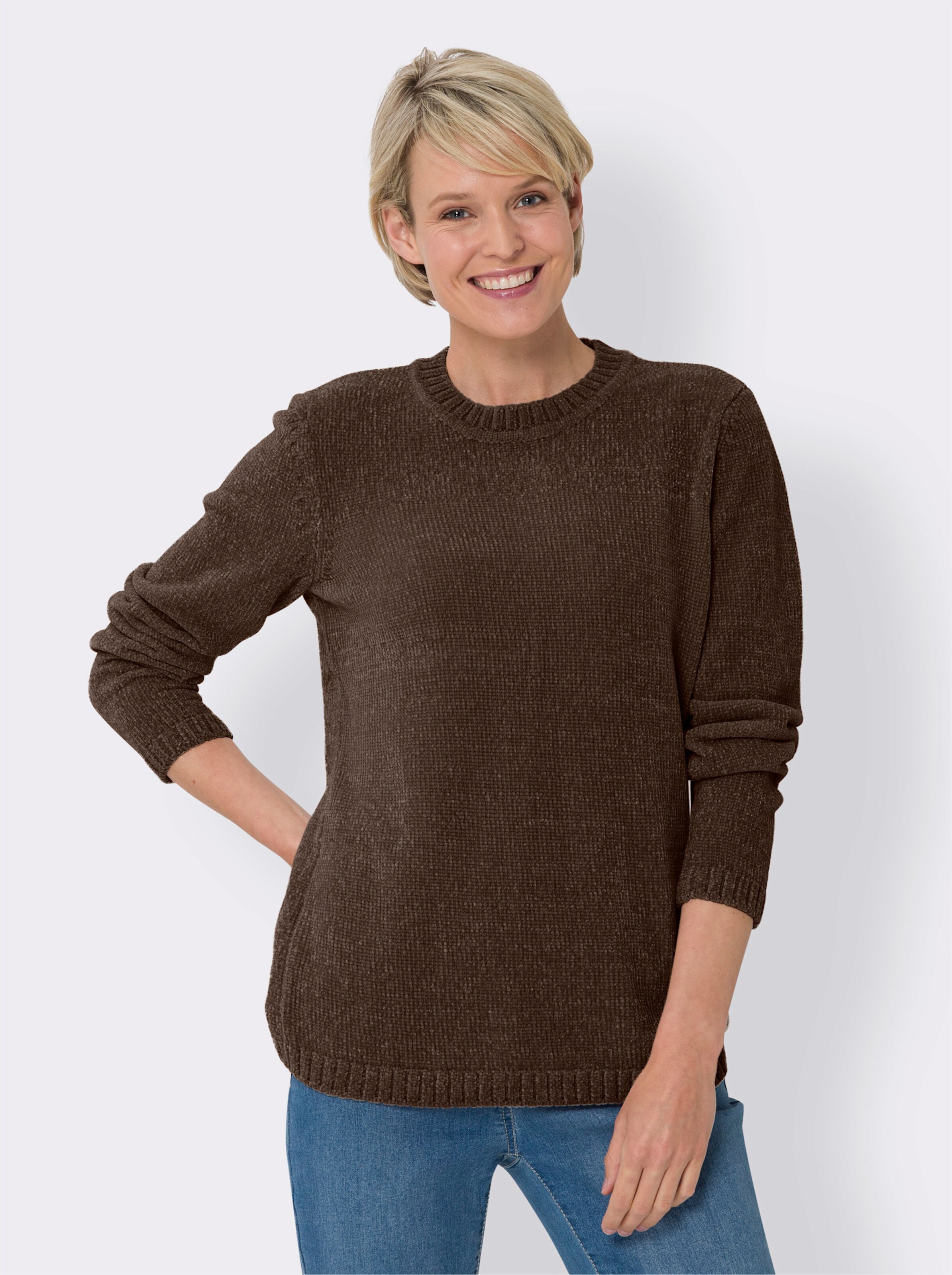 Langarm-Pullover in Chenille-Qualität