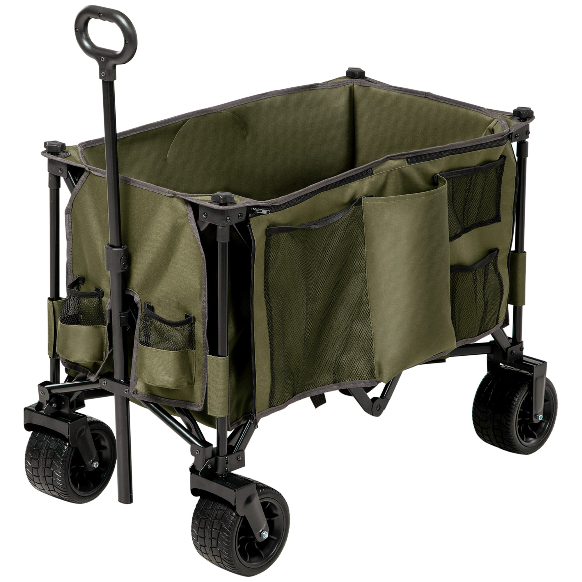 Outsunny Bollerwagen mit Seitentasche grün 100L x 48B x 100,5H cm