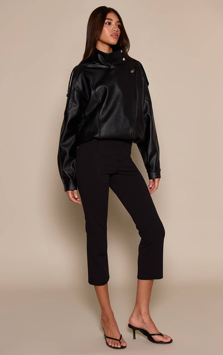 Noir Pantalon Cigarette Raccourci Extensible