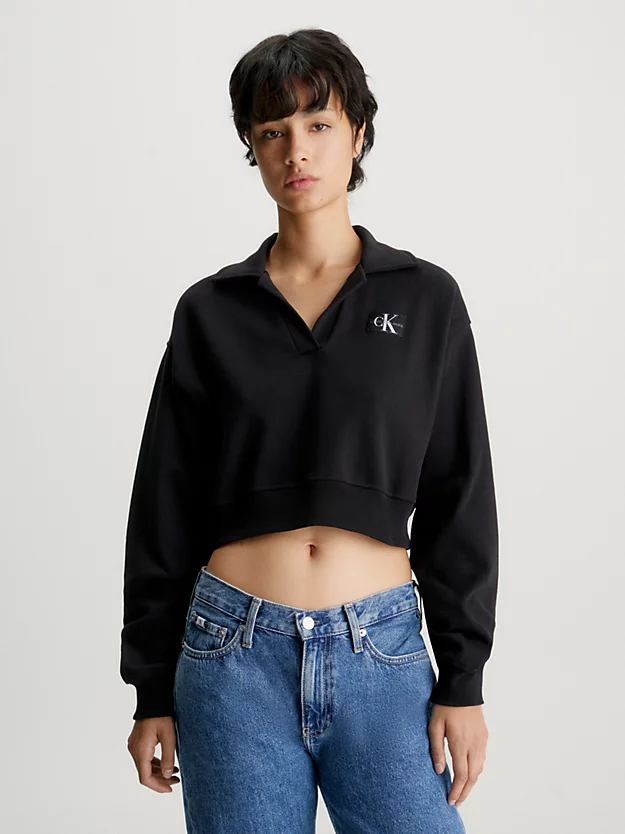 Moletom polo cropped
