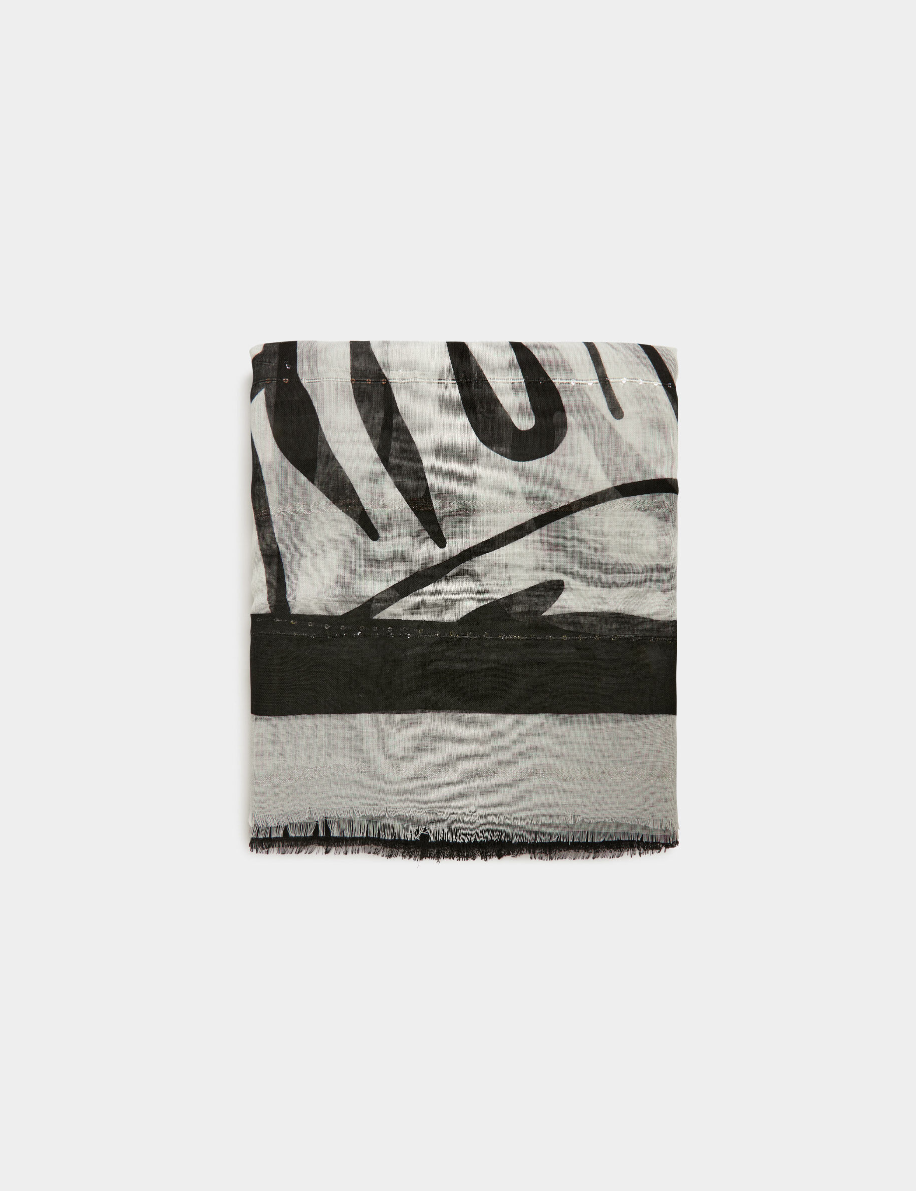 Foulard imprimé zèbre blanc femme - blanc