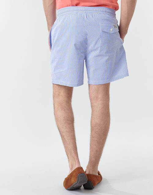 Polo Ralph Lauren - MAILLOT SHORT DE BAIN RAYE SEERSUCKER CORDON DE SERRAGE ET POCHE Azul / Blanco