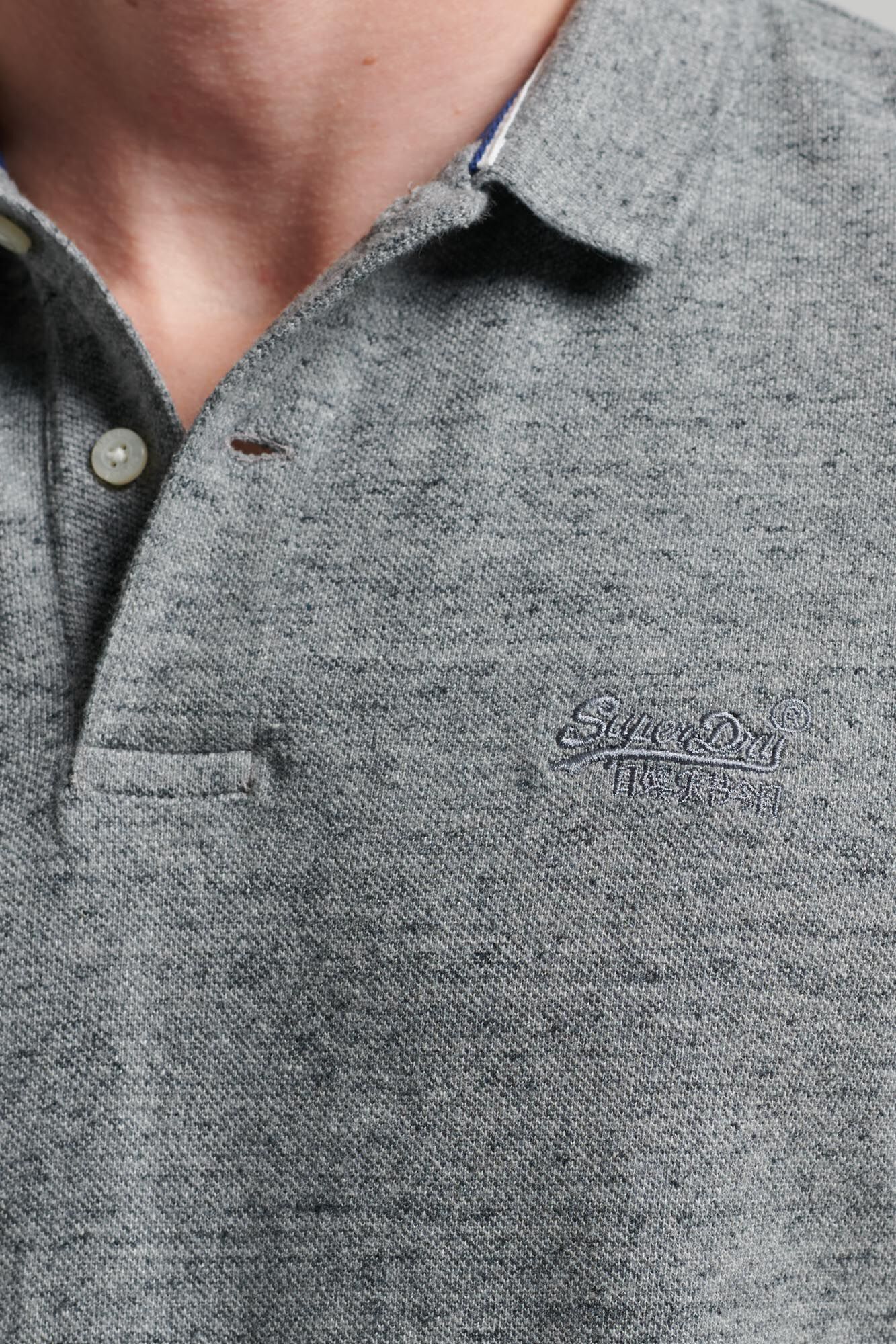 Camisa polo Superdry Classic Piqué - Cinza Médio