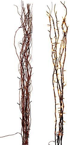 Spetebo - Verlichte Wilgentakken - Bruin - 120 cm - Met 80 LED-lampjes - Kerstdecoratie