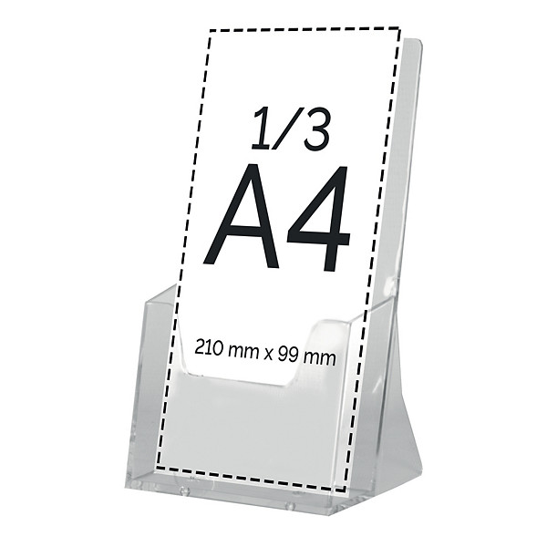 Présentoir de comptoir modulaire 1 case format 1/3 A4 coloris transparent