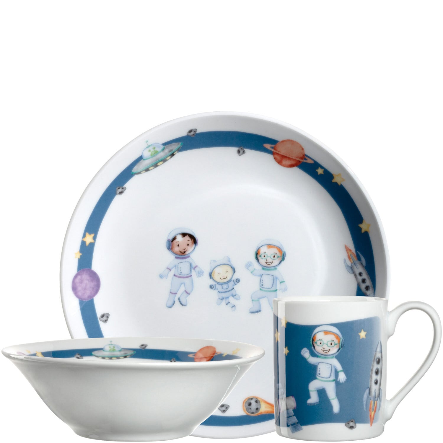 LEONARDO Kindergeschirrset BAMBINI AVVENTURA Weltall 3-teilig