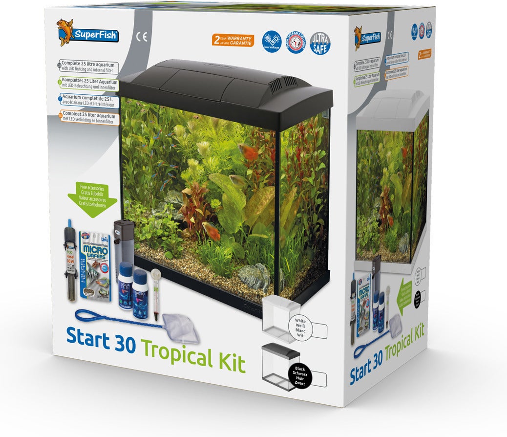 SuperFish aquarium Start 30 Tropical Kit zwart 25 L