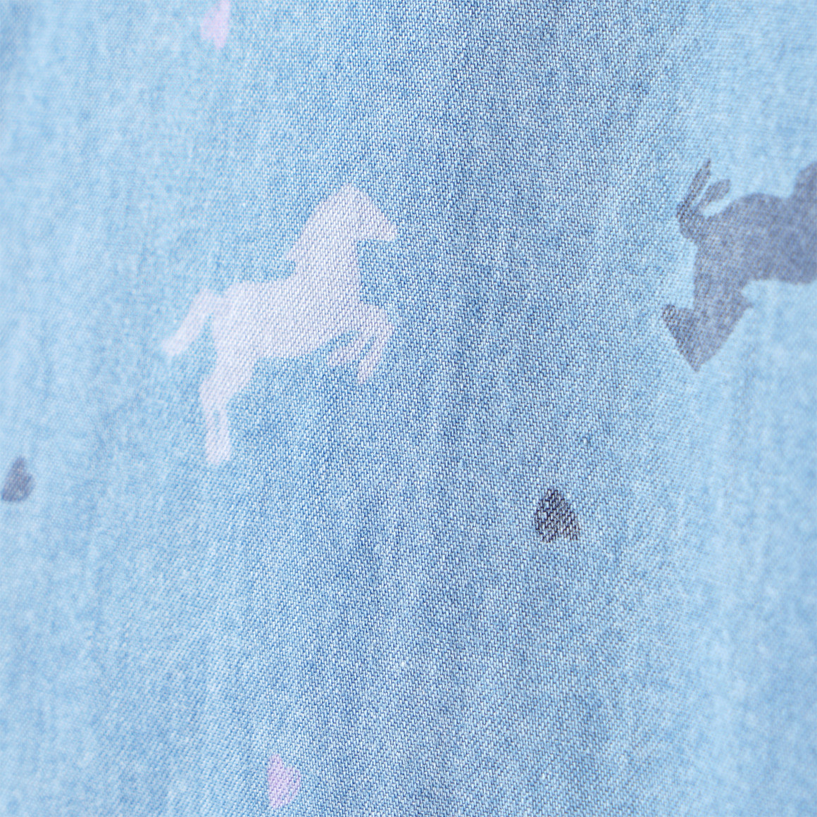 Yigga Mädchen Bluse mit Pferde-Allover hellblau
