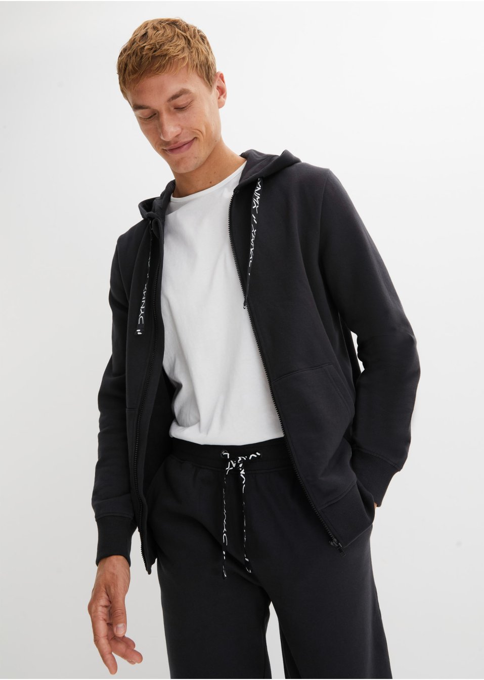Gilet sweat à capuche avec détails sportifs en coton