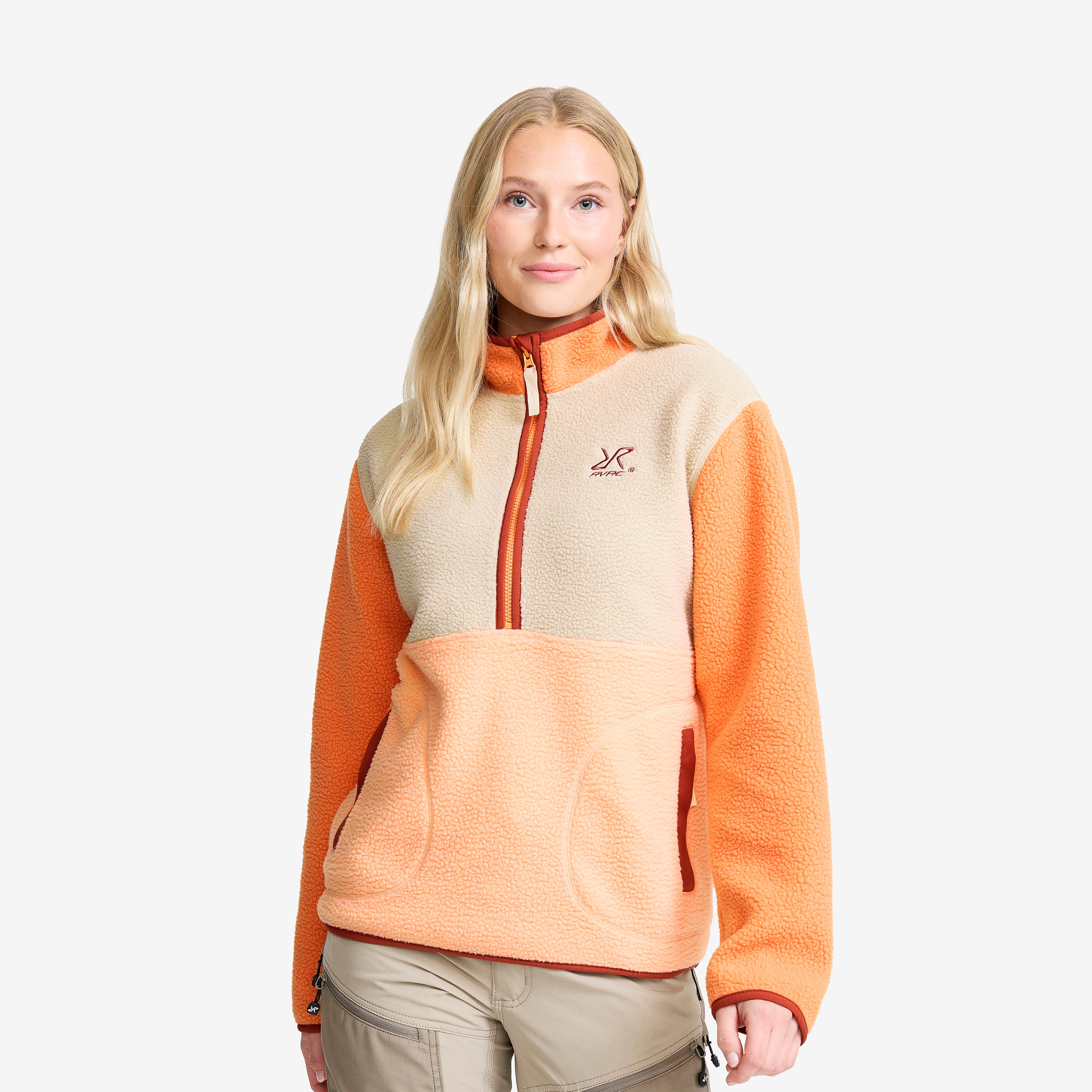 Canyon Half-zip Pile Fleece Dame Peach Fuzz/Copper Tan
