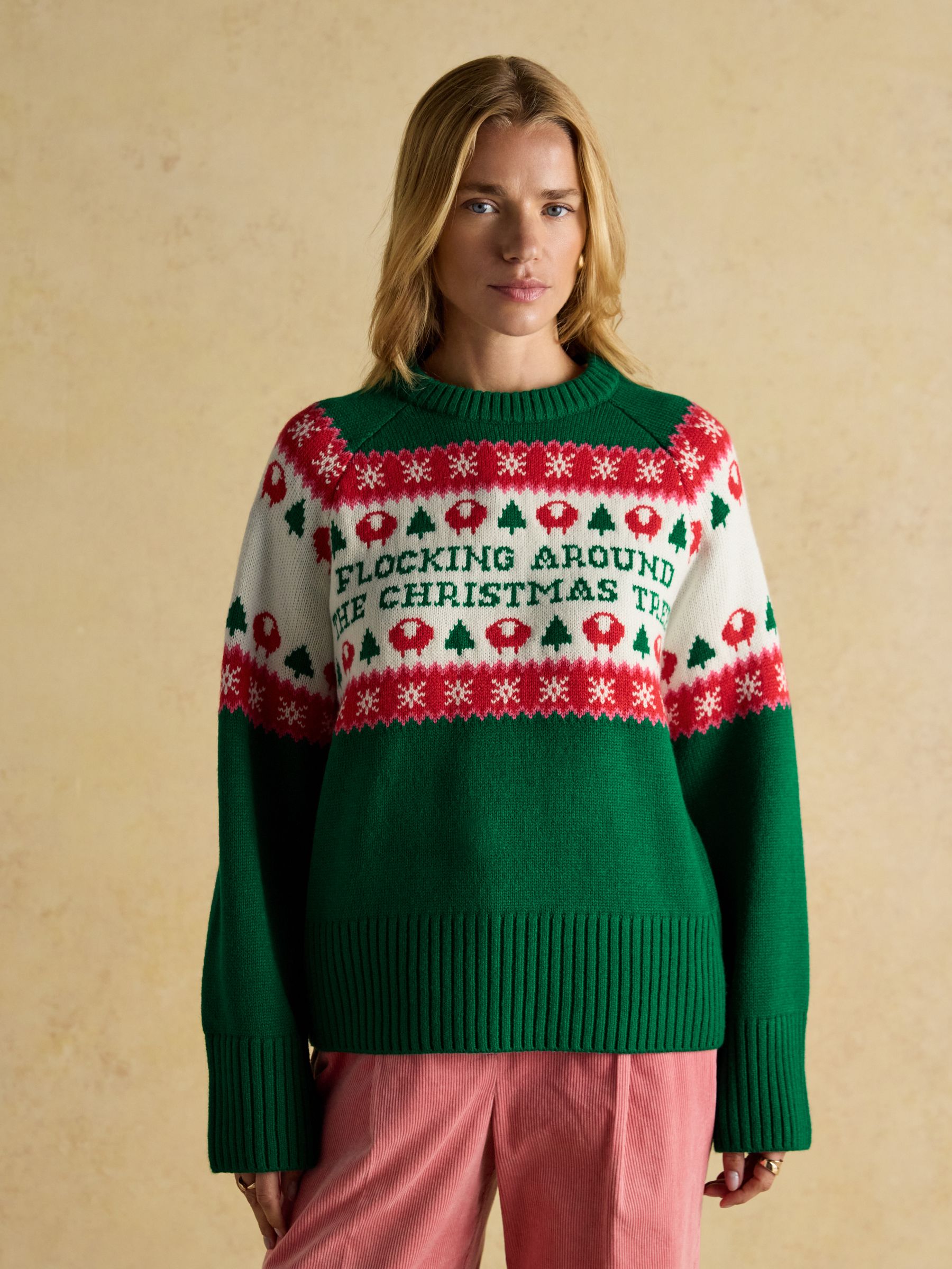 Joules Flocking Around Crew Neck Christmas Jumper
