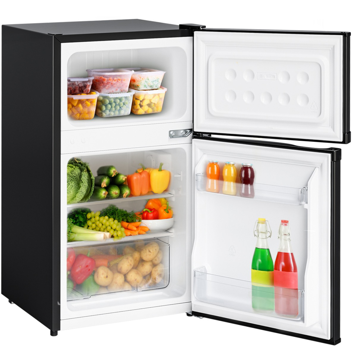 KitchenBrothers 61 liter koelkast met vriesvak - Black