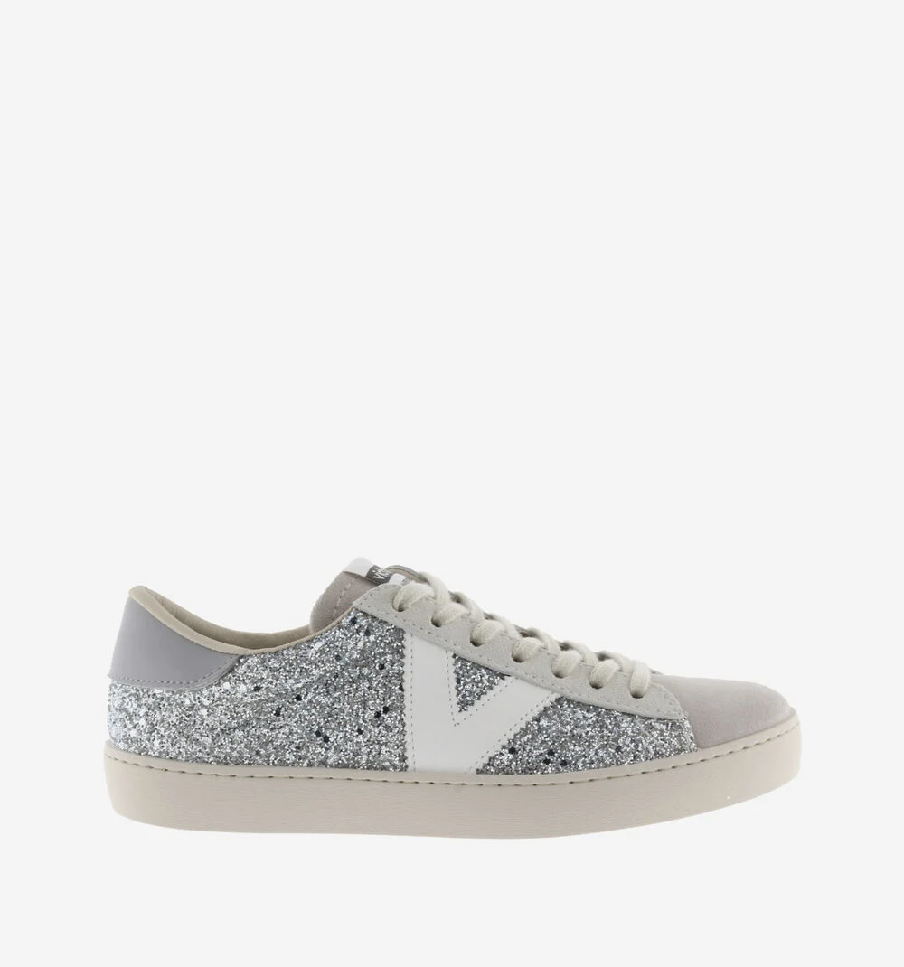 BERLÍN GLITTER Baskets glitter pour femme PLATA