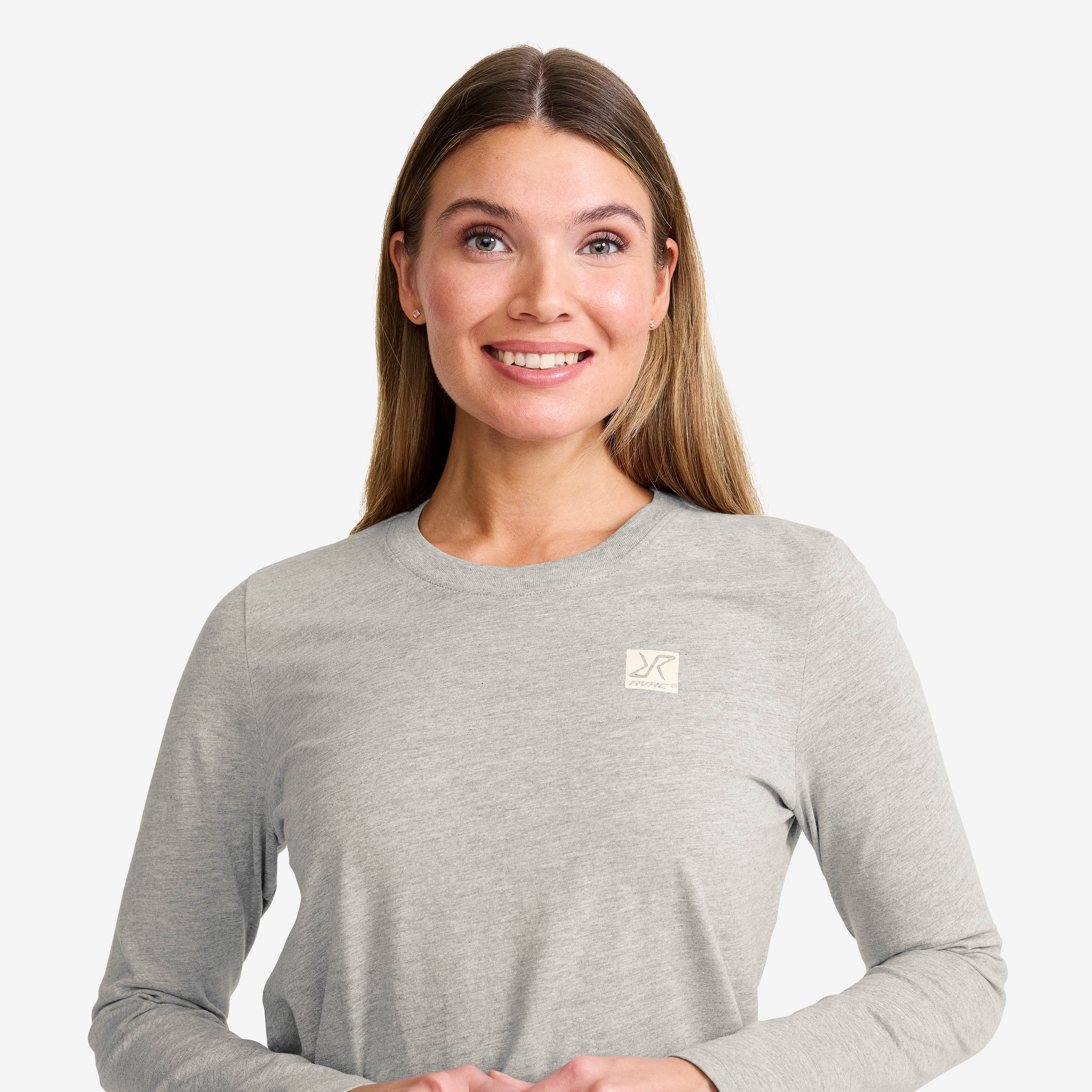 Easy Long-sleeved T-shirt Dame Grey Melange