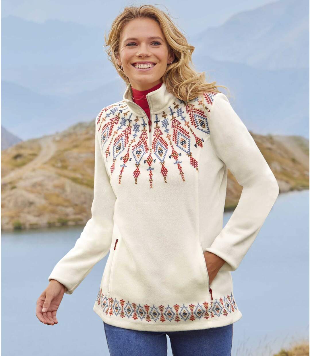 Pull Micropolaire Imprimé Jacquard