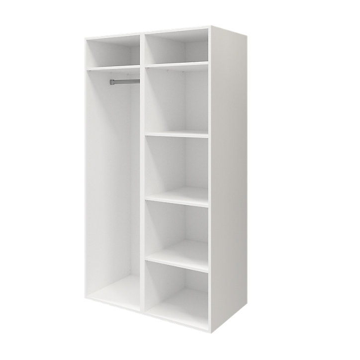 Armoire penderie portes battantes et tiroirs blanche GoodHome Atomia H. 187,5 x L. 100 x P. 60 cm