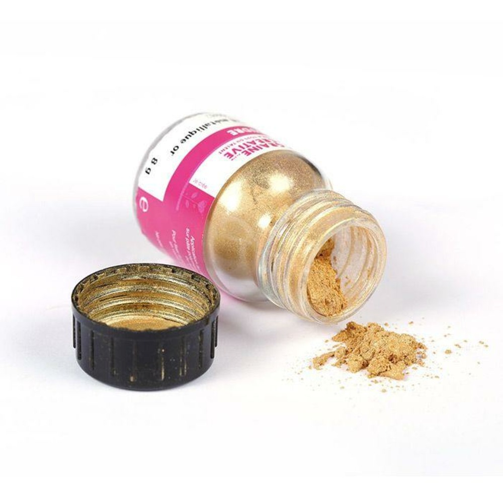 Poudre effet métallique or pour pâte polymère - 8 g