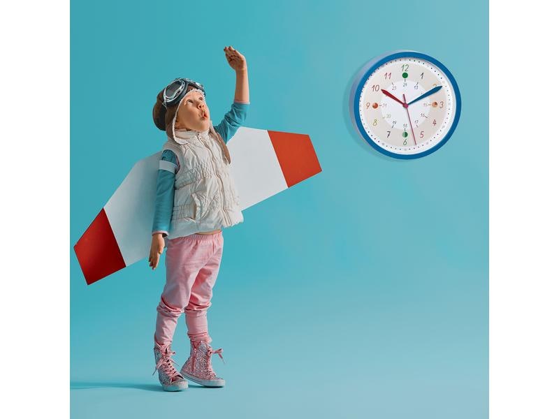 TFA Dostmann Kinder Wanduhr Tick & Tack Blau Kinder-Wanduhr