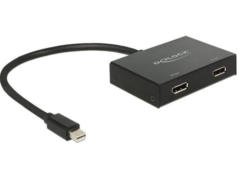 Delock 2-Port Signalsplitter Mini-DP - DP Mini-DisplayPort auf 2x DisplayPort
