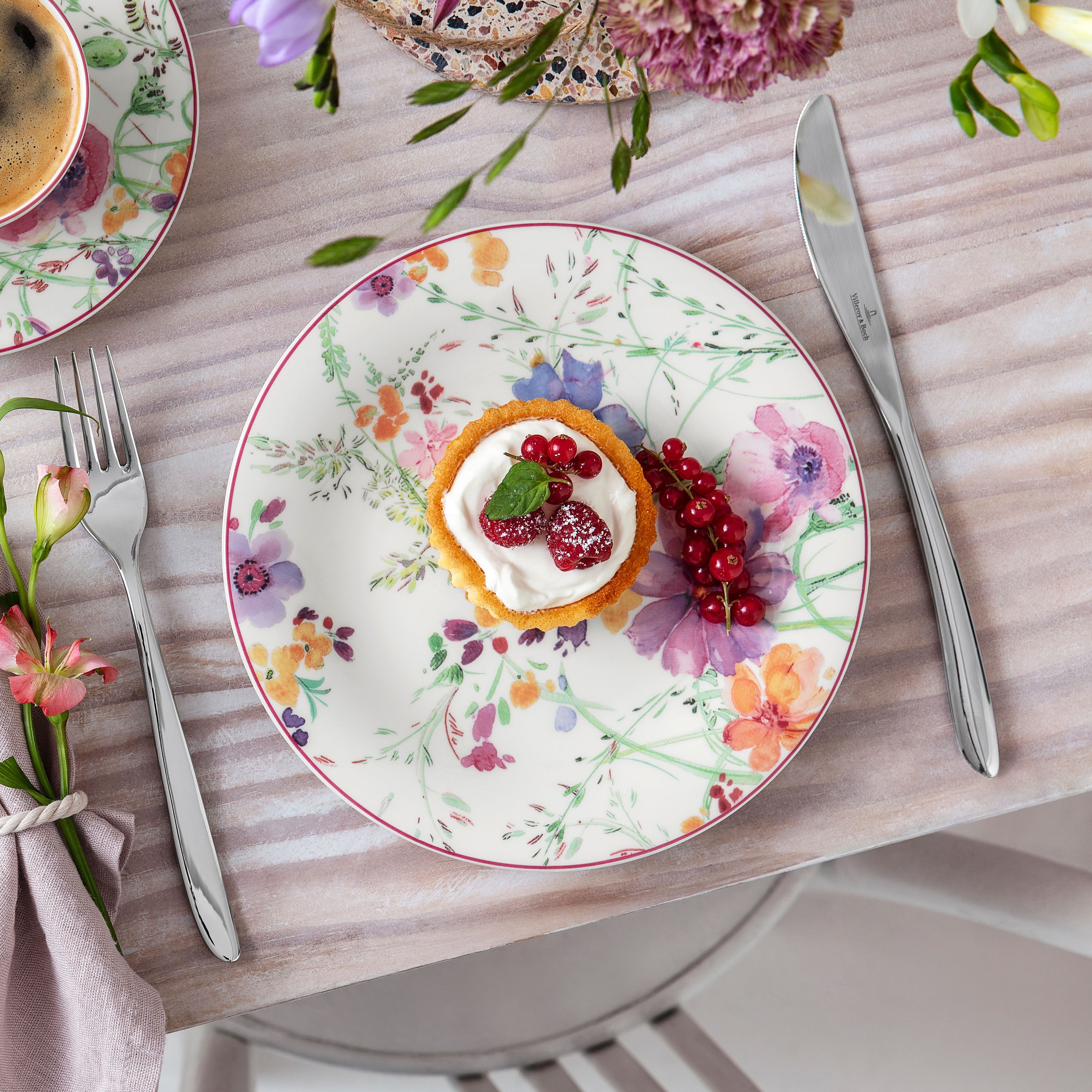 Mariefleur Appetizer and dessert plate Multi-colored, 8.5'', Premium Porcelain