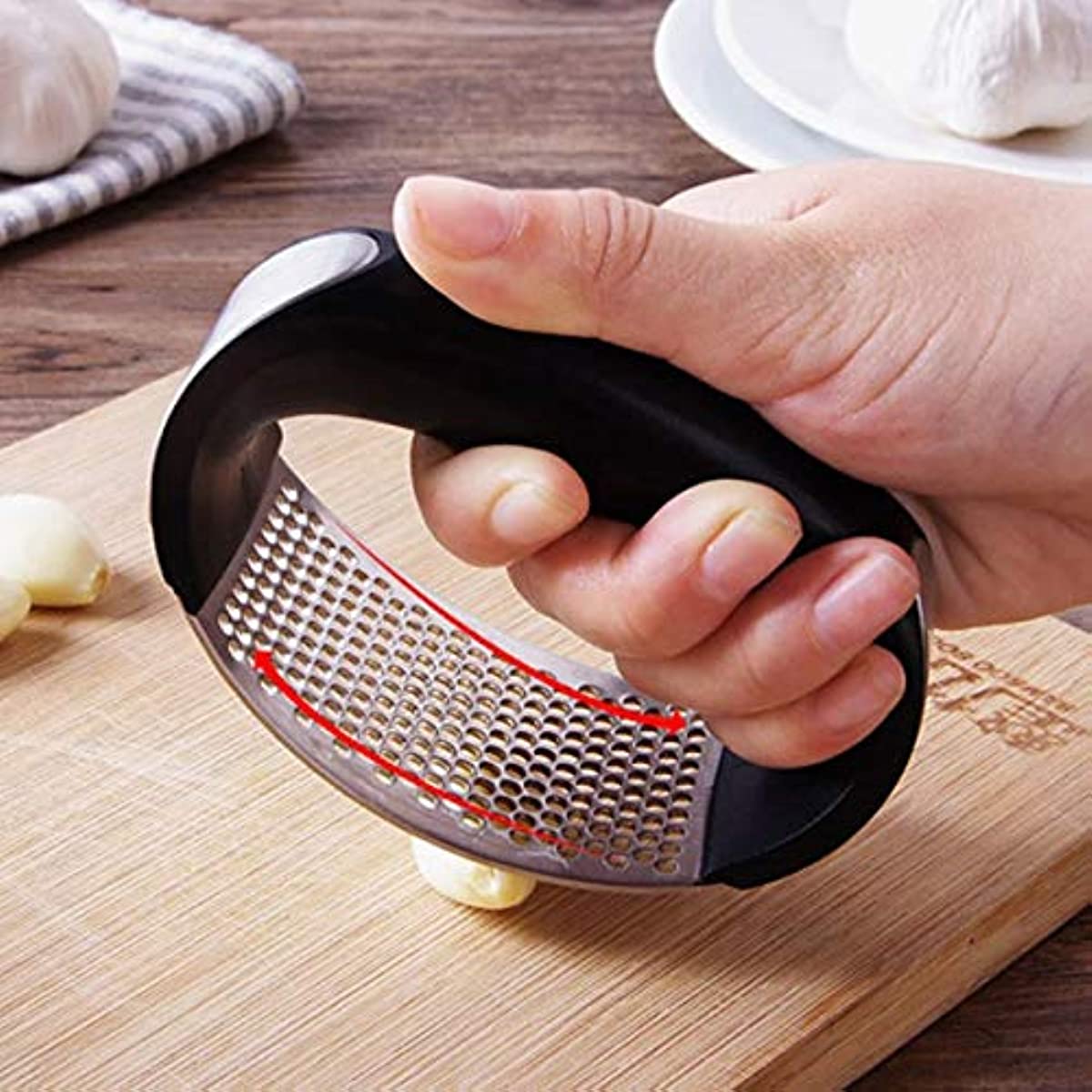 Espremedor Amassador de Alho em A&ccedil;o Inox e ABS