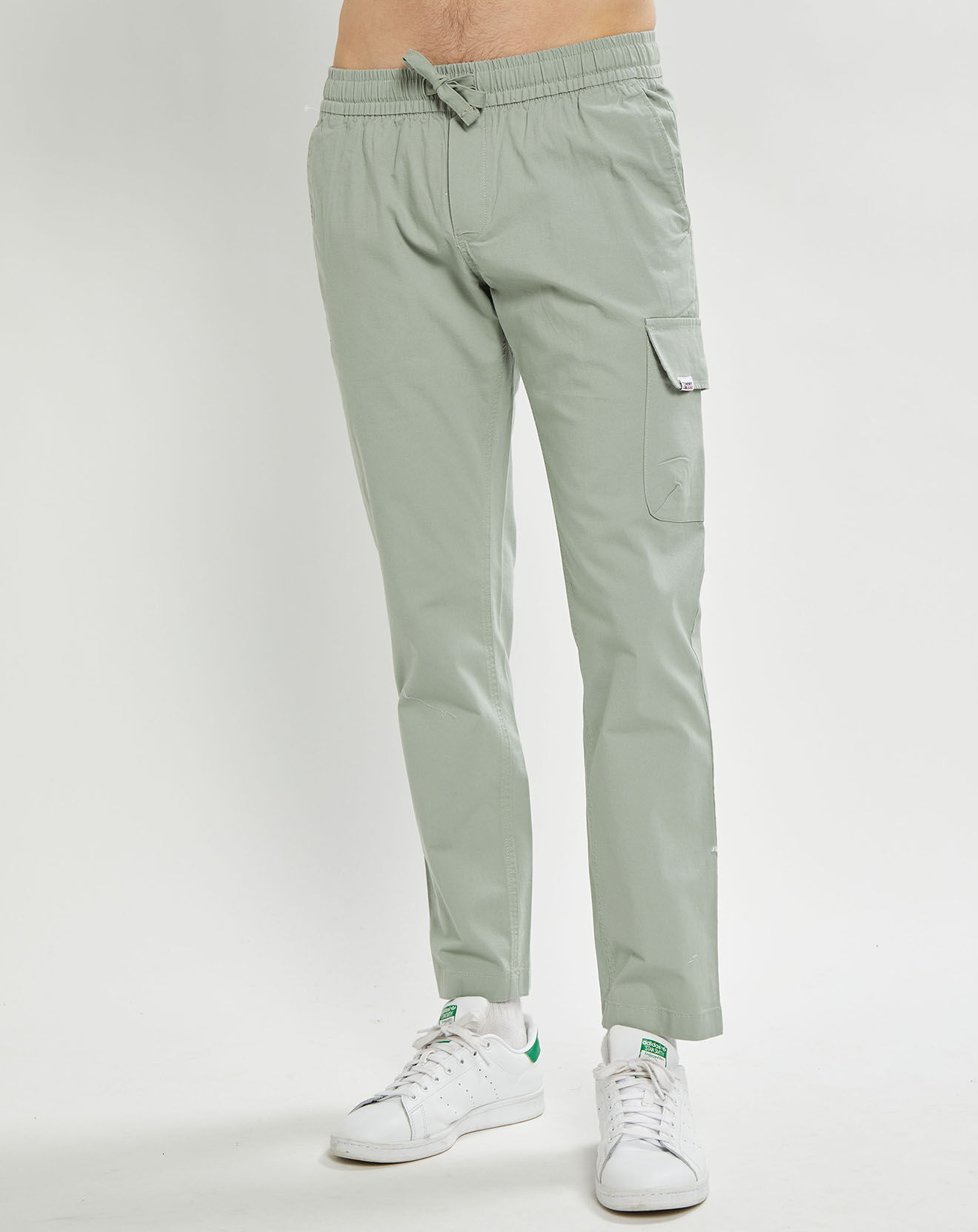 Tommy Jeans Pantalon cargo ajusté Scanton Track vert gris