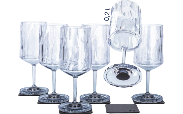 Silwy Wein Magnet-Kunststoffgläser 6 Stück 200 ml