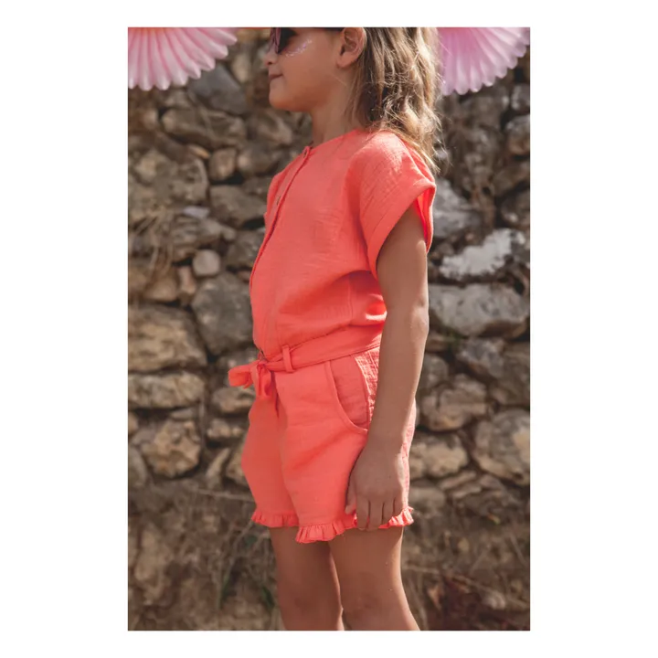 Marlot Paris Combinaison Marthe Gaze de Coton | Corail